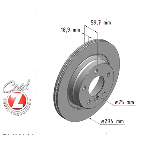 ZIMMERMANN 150.1289.20 (34211165563 / 34216855154) диск торм. зад. BMW (БМВ) 3 (e46) 318 I 01-05 (Комплект 2 штуки)