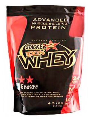 Протеин Stacker 2 100 % Whey Protein, 2000 гр., печенье-крем