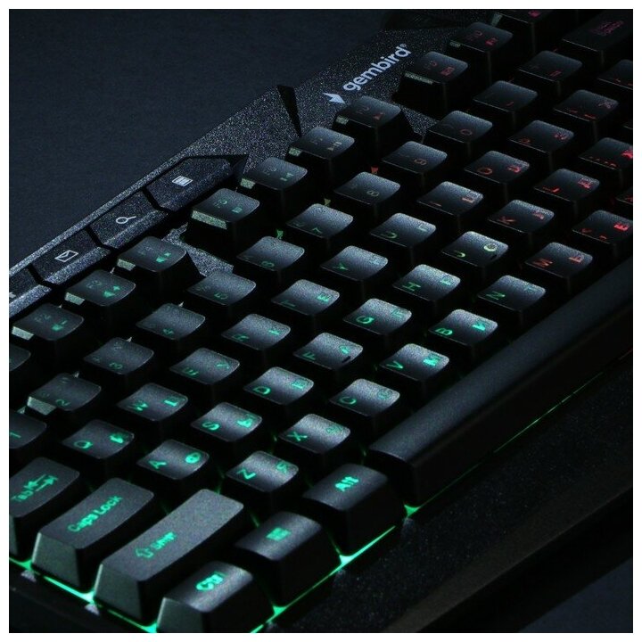 Клавиатура Gembird с подсветкой, USB, черный, 114 кл., м/медиа, Rainbow, кабель 1.5м - фото №14