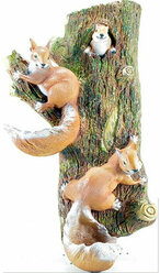 Декоративная кормушка-поилка "Белки на дереве" Хорошие сувениры из полистоуна, 60см, большая