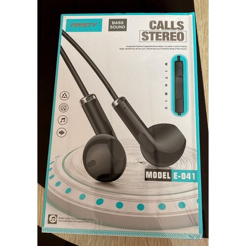 Универсальные наушники проводные STEREO SOUNDЕ-041активное шумоподавлениемощные басыпровод с защитой от заломов20000Гцчерный 67100₽