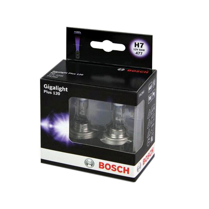 Лампа автомобильная галогенная Bosch Gigalight Plus 120 1987301107 H7 12V 55W PK22s