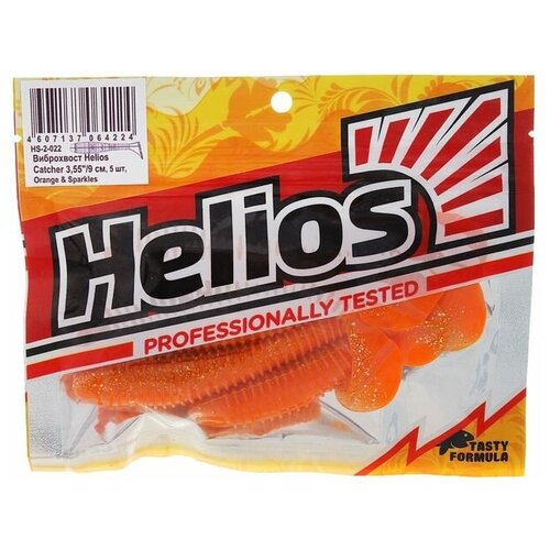 Виброхвост Helios Catcher Orange & Sparkles, 9 см, 5 шт. (HS-2-022) виброхвост helios catcher orange