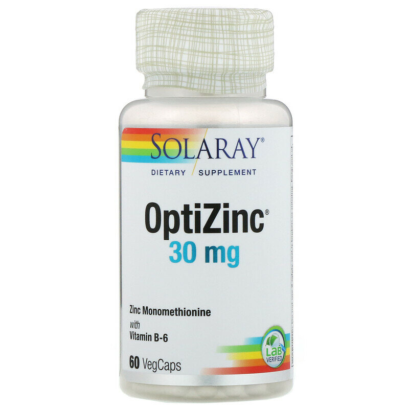 Solaray OptiZinc 30 mg (ОптиЦинк 30 мг) 60 вег капсул (Solaray)