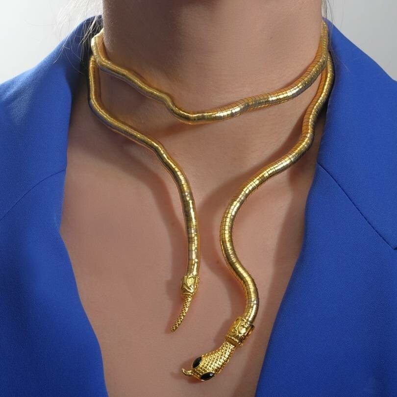 Колье-трансформер Queen Fair - Змея цвет золотой 90 см 1 шт
