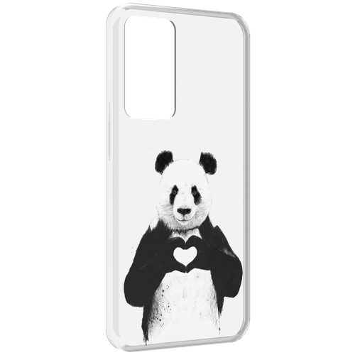 Чехол MyPads Влюбленная панда для OPPO Reno 8 Lite задняя-панель-накладка-бампер