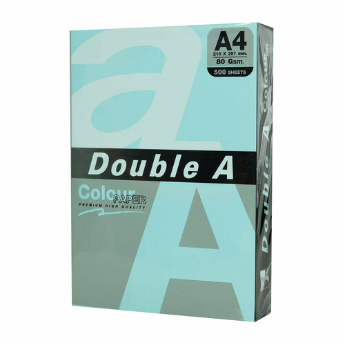 Бумага цветная DOUBLE A, А4, 80 г/м2, 500 л, пастель, голубая фиточай эвкалипт россыпью в пачке 50 г