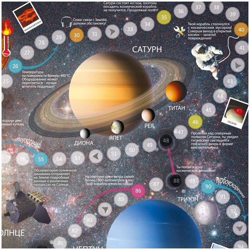 Игра настольная Геодом, Солнечная система, ходилка с фишками - фото №2