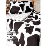 Постельное белье 1.5 спальное / комплект постельного белья 1.5 спальный перкаль Crazy Getup 1 наволочка - 70х70 Cow - изображение