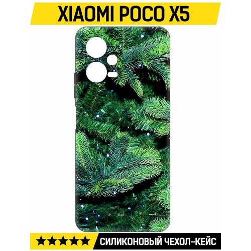Чехол-накладка Krutoff Soft Case Еловые лапки для Xiaomi Poco X5 черный чехол накладка krutoff soft case еловые лапки для honor x5 plus черный