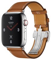 Часы Apple Watch Hermès Series 4 GPS + Cellular 44mm Stainless Steel Case with Leather Single Tour D