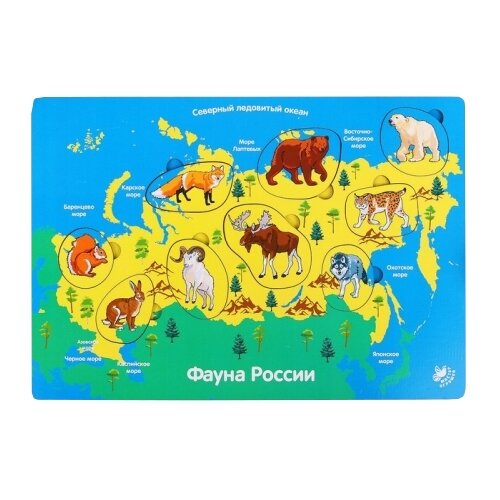 фото Рамка-вкладыш Мастер игрушек Фауна России (IG0192), 9 дет.