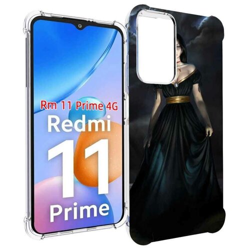 Чехол MyPads девушка с порезом на горле женский для Xiaomi Redmi 11 Prime 4G задняя-панель-накладка-бампер