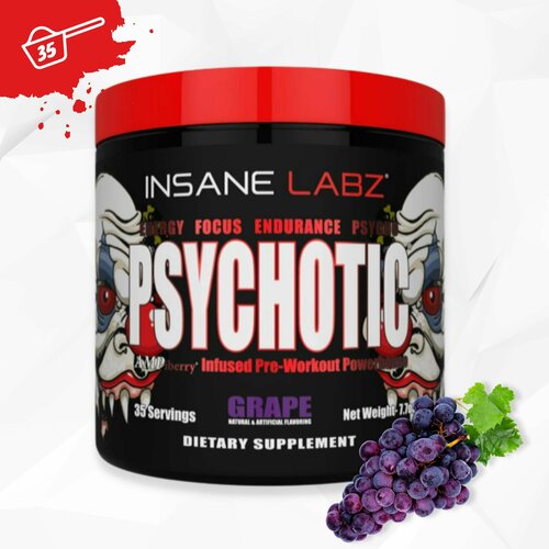 предтренировочный комплекс insane labz psychotic black 35 serv виноград Предтреник Psychotic Психотик Insane Labz (Виноград)