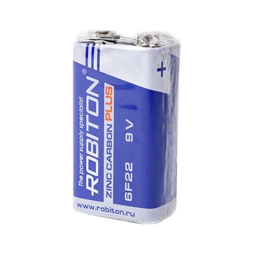 Батарейка ROBITON Zinc Carbon Plus 6F22, в упаковке: 1 шт.