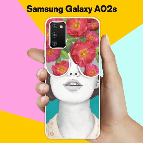 Силиконовый чехол на Samsung Galaxy A02s Дама в очках / для Самсунг Галакси А02с силиконовый чехол на samsung galaxy a02s дама в очках для самсунг галакси а02с