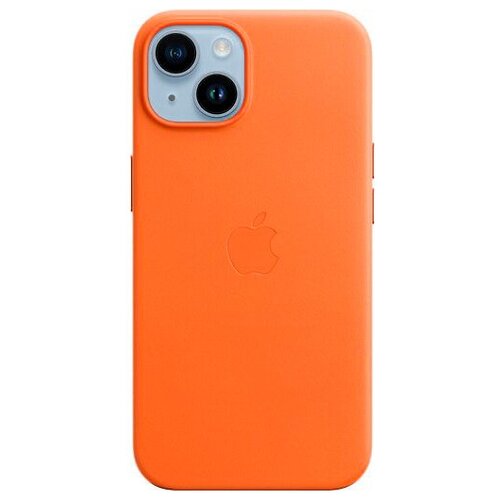 IPhone 14 Leather Case with MagSafe - Orange