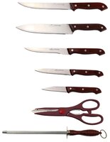 Набор Bohmann 5 ножей, ножницы и мусат с подставкой 5103BH черный / серебристый
