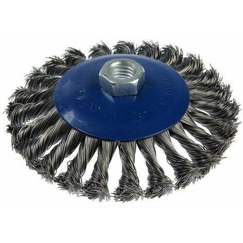 Щетка металлическая для УШМ тундра крученая проволока тарелка М14 125 мм 714₽