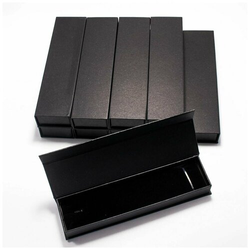 Коробочка для ювелирных украшений 22.5 х 5 х 3, картонная, черная, 6 шт