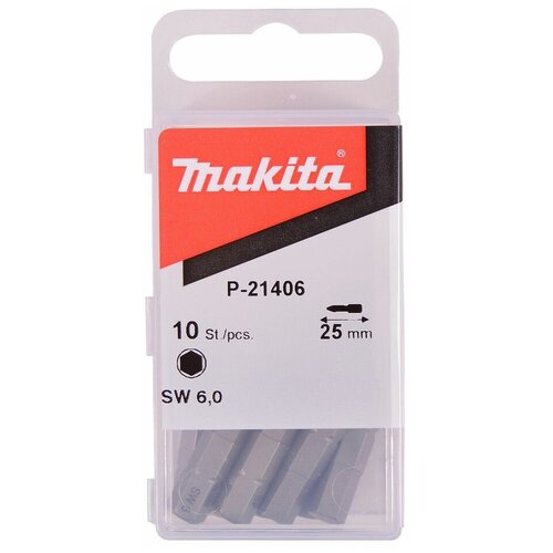 Насадка Standard HEX6.0, 25 мм, E-form (MZ), 10 шт. Makita P-21406