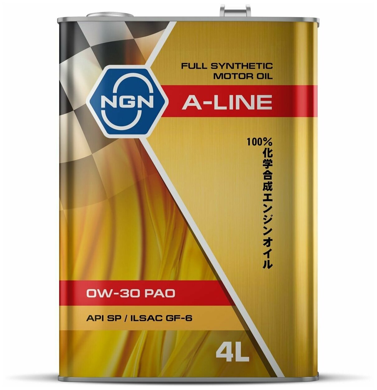 Моторное масло NGN A-line 0W-30 PAO Синтетическое 4 л
