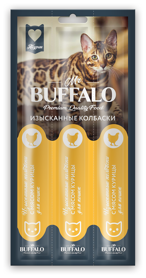 Лакомство для кошек Mr.Buffalo колбаски с мясом курицы, 3 шт.