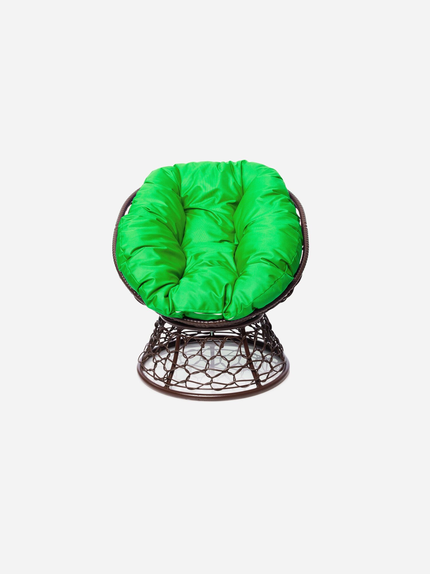 Круглое садовое кресло с ротангом и подушкой - фотография № 2