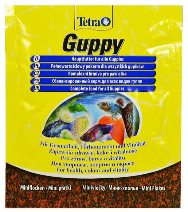 Корм для гуппи TETRA Guppy Mini Flakes 12г хлопья