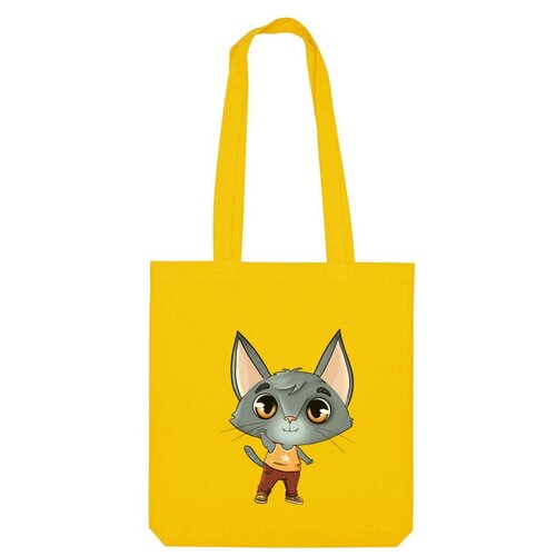 Сумка шоппер Us Basic, желтый сумка кот лопоух фиолетовый