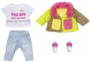 Zapf Creation Baby born Модный наряд с разноцветной меховой курткой, 43 см 830-154