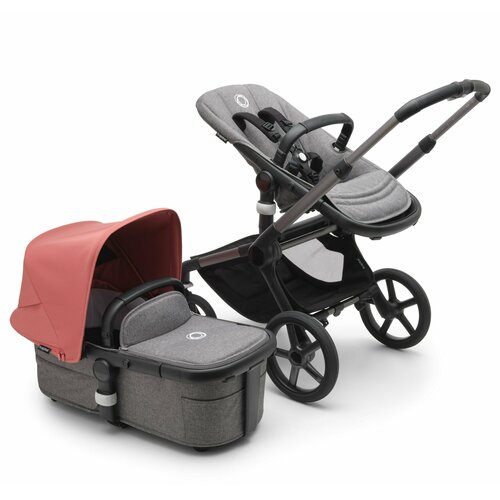 коляска bugaboo fox 5 graphite midnight black sunrise red Коляска Bugaboo Fox 5 Graphite/ Grey / Sunrise red