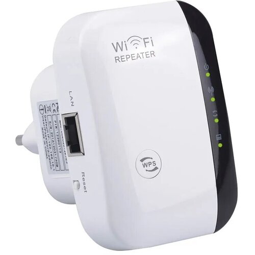 Wi-Fi усилитель беспроводного интернет сигнала до 300м с индикацией Wi-Fi repeater репитер ретранслятор до 300 Мбитсек евровилка Цвет белый 1190₽
