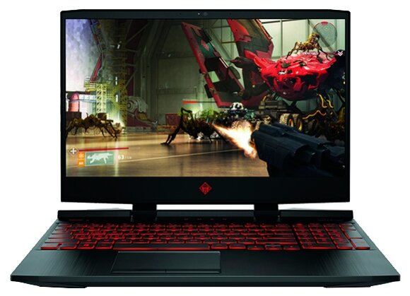 15.6" Ноутбук HP OMEN 15-dc0 1920x1080, Intel Core i7 8750H 2.2 ГГц, RAM 12 ГБ, DDR4, SSD 128 ГБ, HDD 1 ТБ, NVIDIA GeForce GTX 1050 Ti, DOS, OMEN 15-dc0024ur, таинственный черный