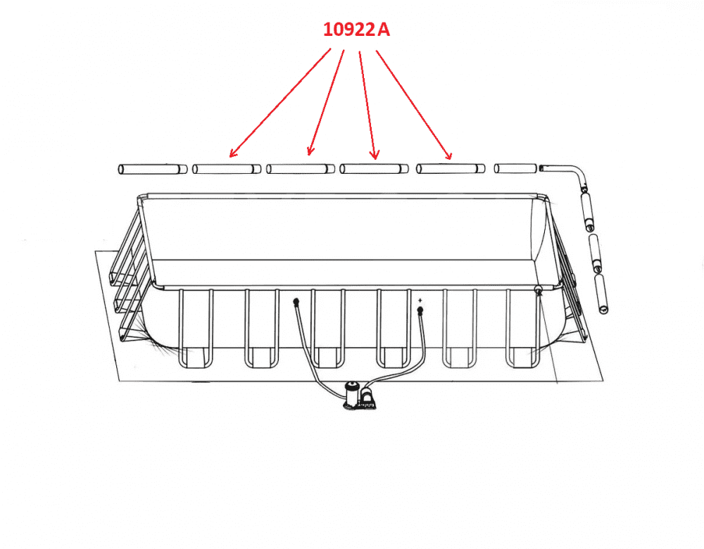 Горизонтальная балка (B) для бассейна 549X274X132 10922A - фотография № 1