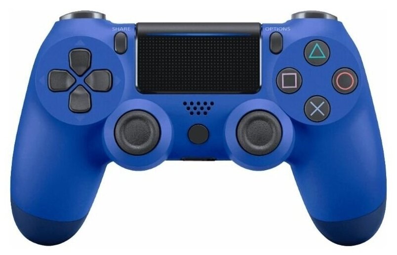 Беспроводной Bluetooth геймпад для PlayStation 4 синий. Джойстик совместимый с PS4, PC и Mac, устройства Apple, устройства Android