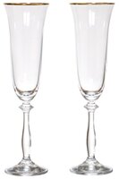Bohemia Crystal Набор бокалов для шампанского Анжела золотая кайма 190 мл 2 шт 20787