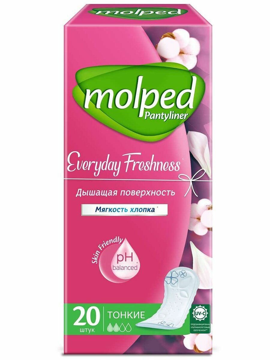Molped Прокладки Ежедневные DAILY CARE норм , 2 капли 20шт