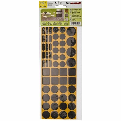 Набор пунктов фетровых самоклеящихся Fix-o-moll 245790, белый/коричневый, 110 шт