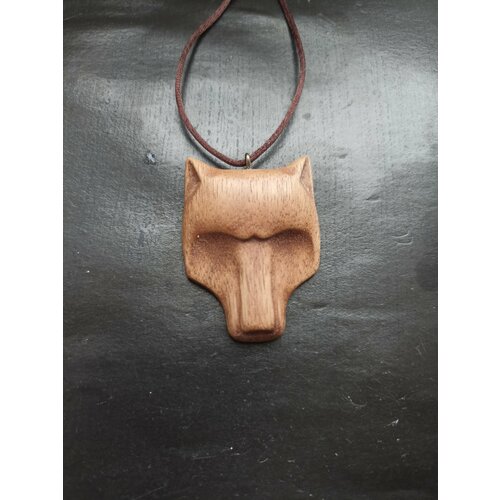 Комплект украшений Кулон Волк круглоголовый, коричневый