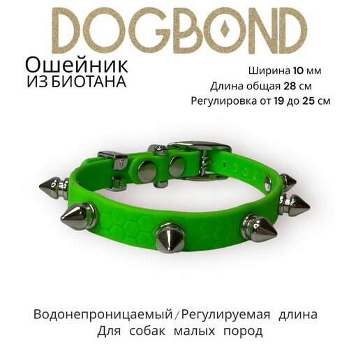 Ошейник Dogbond из биотана с шипами влагозащитный для собак мелких пород и кошек