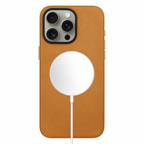 Чехол Leather Case with MagSafe KZDOO Mag Noble Collection для iPhone 15 Pro Max 6.7, оранжевый (2) чехол leather case with magsafe kzdoo mag noble collection для iphone 15 pro 6 1 темно синий 11