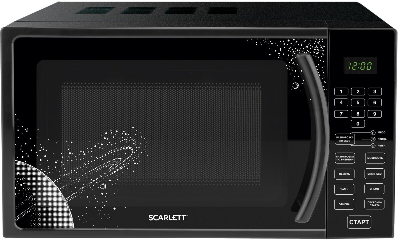 Микроволновая печь SCARLETT 20L черный (SC-MW9020S09D) - фотография № 2