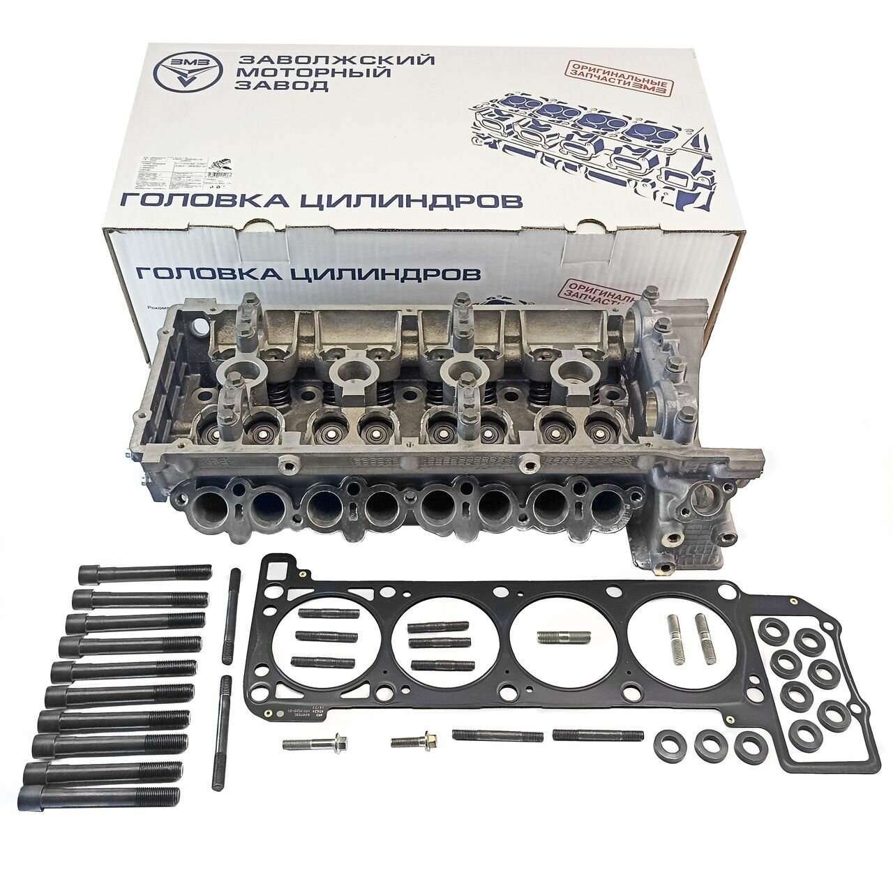 Головка блока в сборе для а/м УАЗ с дв. ЗМЗ 409051, 409052 ZMZ-PRO, Евро-5, бензин, для а/м ГАЗ, трёхопорная, комплект