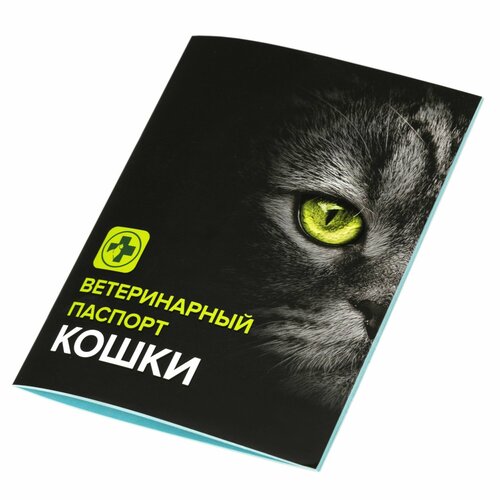 Ветеринарный паспорт для кошек, размер 15x11 см, черный, ZooMoDa