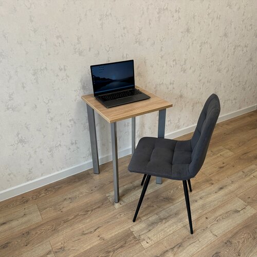 Изображение товара Письменный стол 60*60 см. Дуб Сонома. Хром ножки. 22 мм Столешница