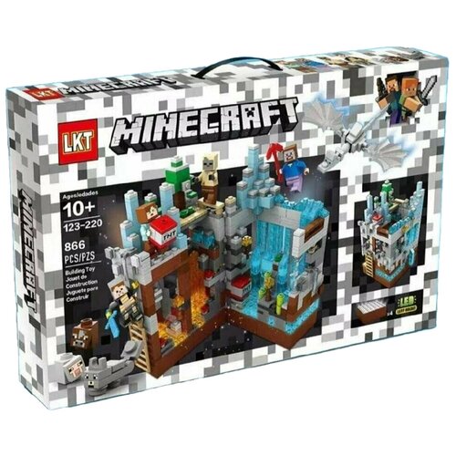 Конструктор Майнкрафт, LKT 123-220 Minecraft, 866 деталей, кубы с LED подсветкой
