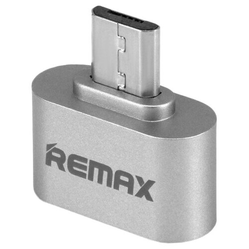 Переходник/адаптер Remax USB 2.0 - microUSB (RA-OTG), 1 шт., серебристый remax microusb otg ra otg1 grey