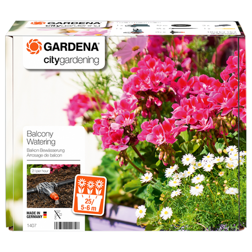 GARDENA Набор капельного полива горшечных растений 1407-20, 10 м, 25 шт. gardena набор капельного полива горшечных растений 1407 20 10 м 25 шт