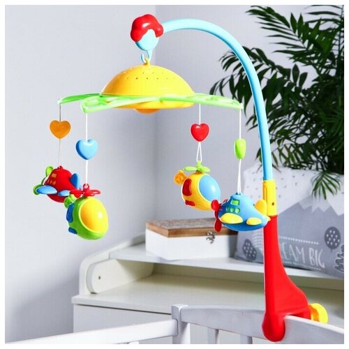 Мобиль музыкальный Самолёты вертолёты с проектором 5160₽